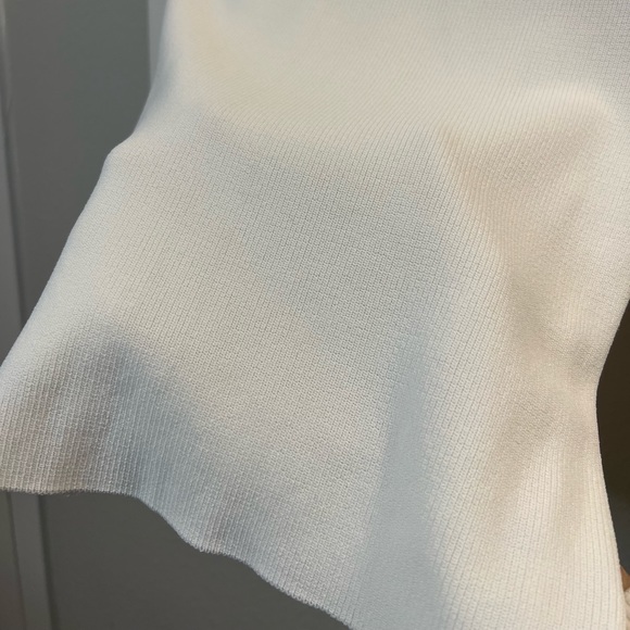 Ribbed Ivory/White Gold Zipper Top Size Small - Picture 5 of 10